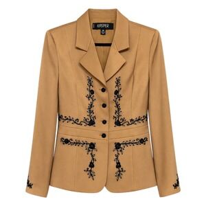 Vtg Kasper Western Equestrian Embellished Blazer Womens Size 14P Retro Revival